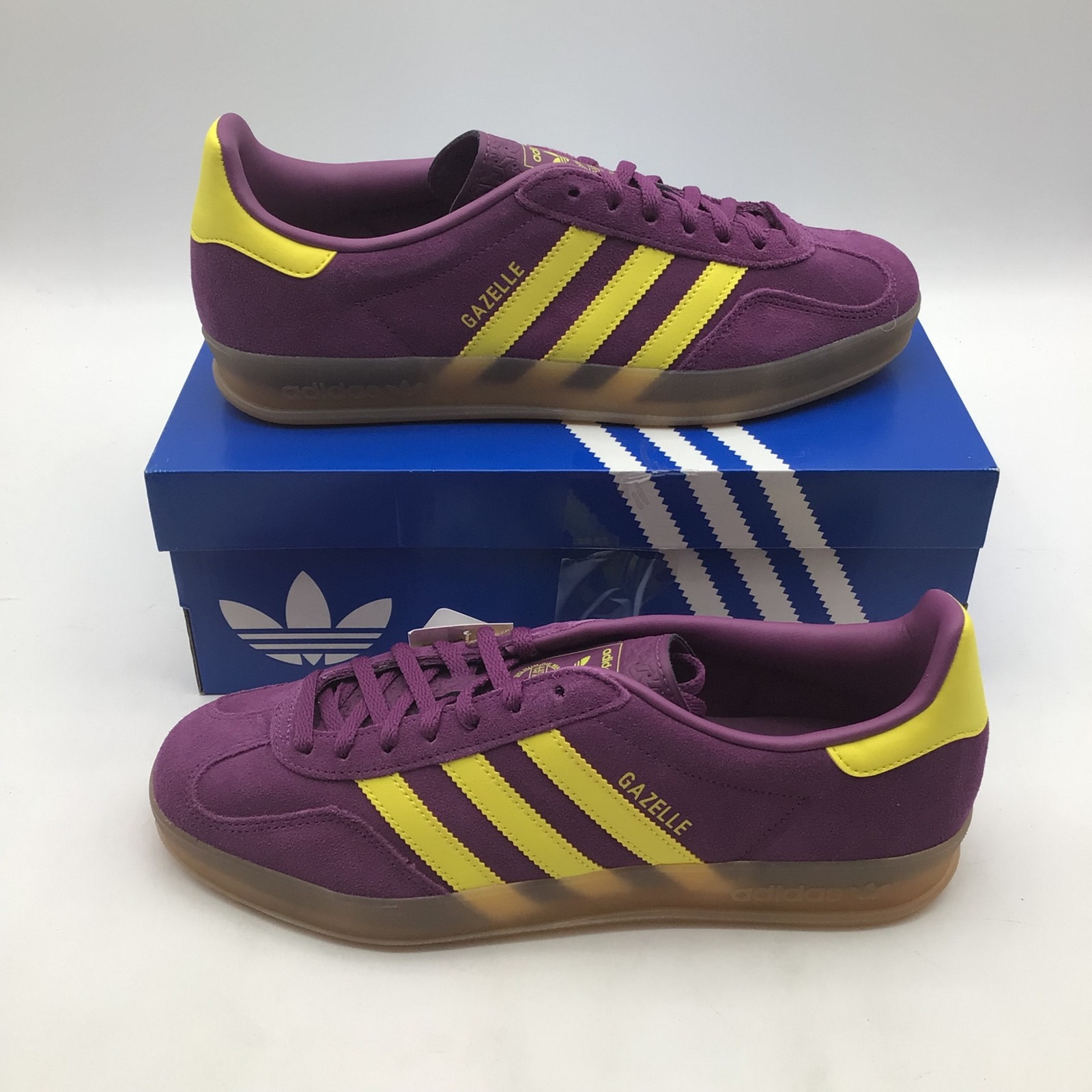 Adidas Gazelle Indoor W Purple Yellow Gum Js1415 Womens Size 10.5 Sneakers New